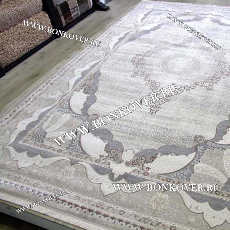 Ковер Турция Для Гостиной Дизайн 93 Серый с Бежевым