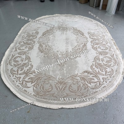 Ковер Турция Для Гостиной Дизайн 95 Белый с Бежевым