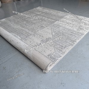 Современный Ковер Дизайн 066 Светло-серый с Белым