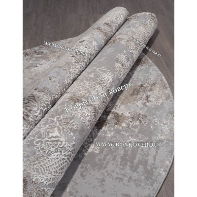 Абстрактный ковер дизайн 79 коричневый с серым Круг